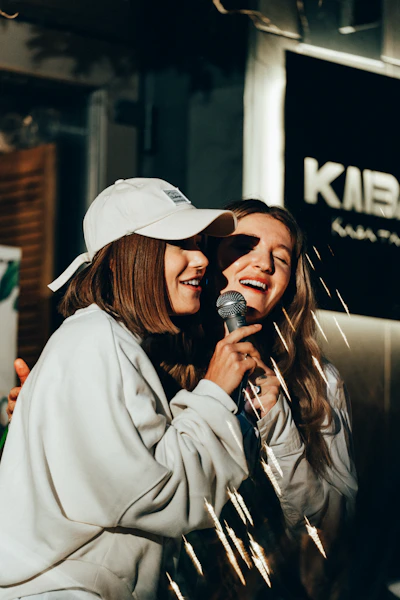 a couple of women standing next to each other