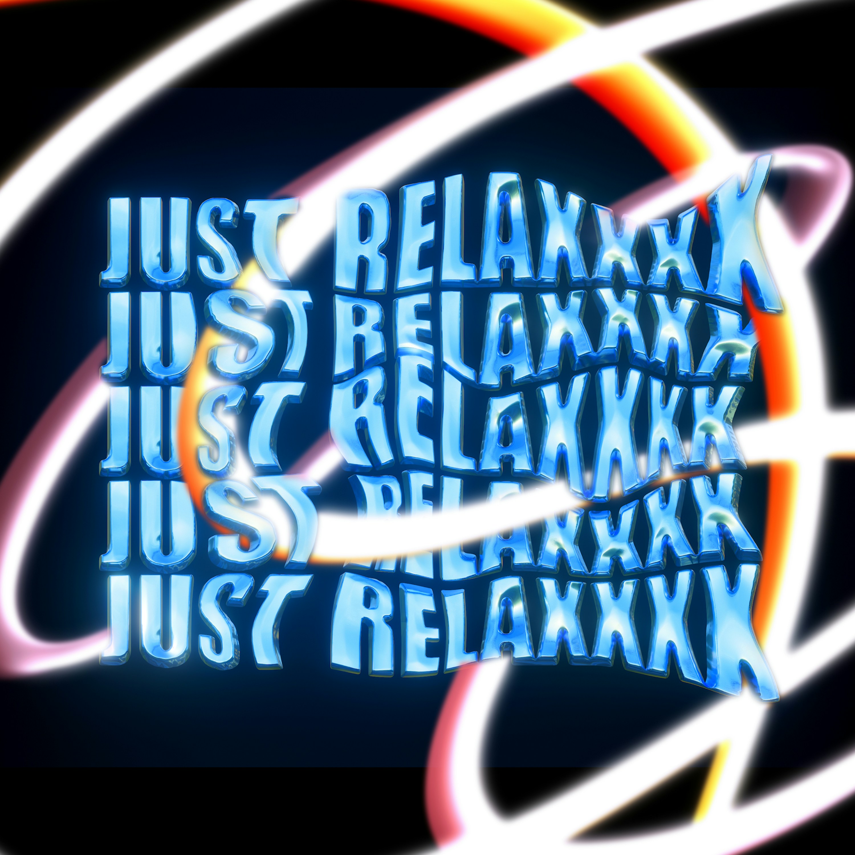 Une image des mots Just relax and relax sur un fond noir
