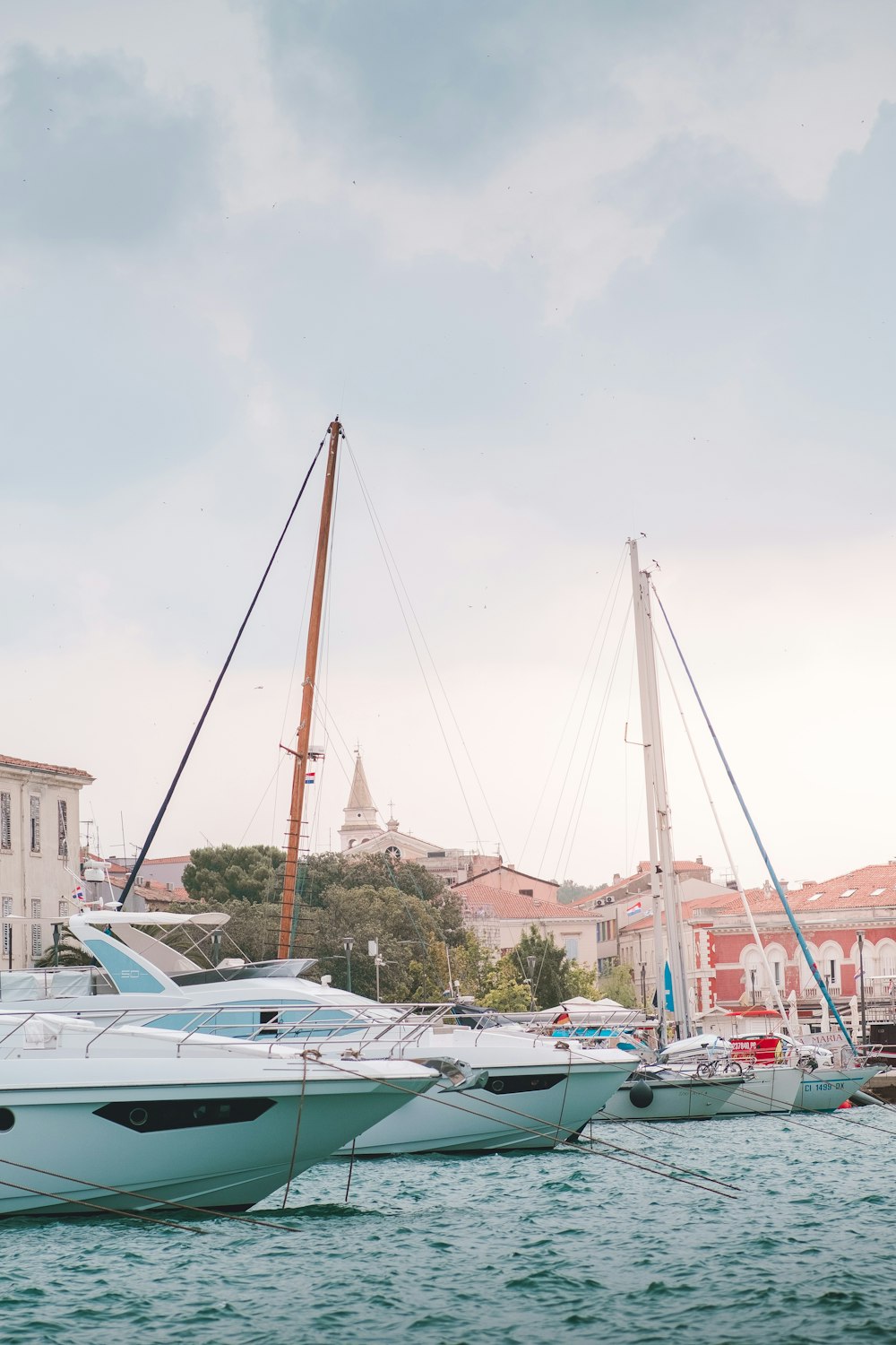 a couple of boats that are sitting in the water