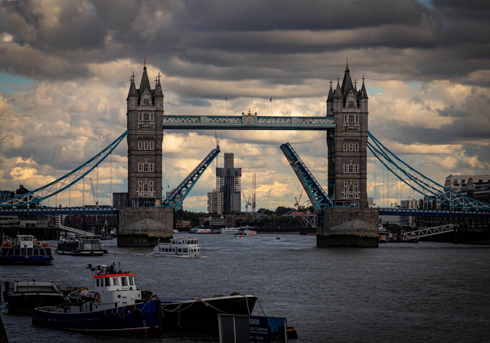 a view of the tower bridge from across the river