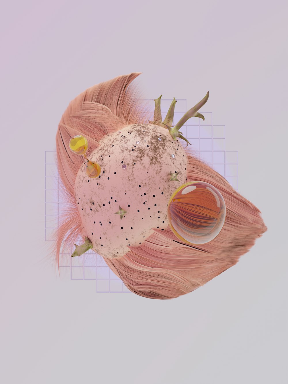 a computer generated image of a pink fish
