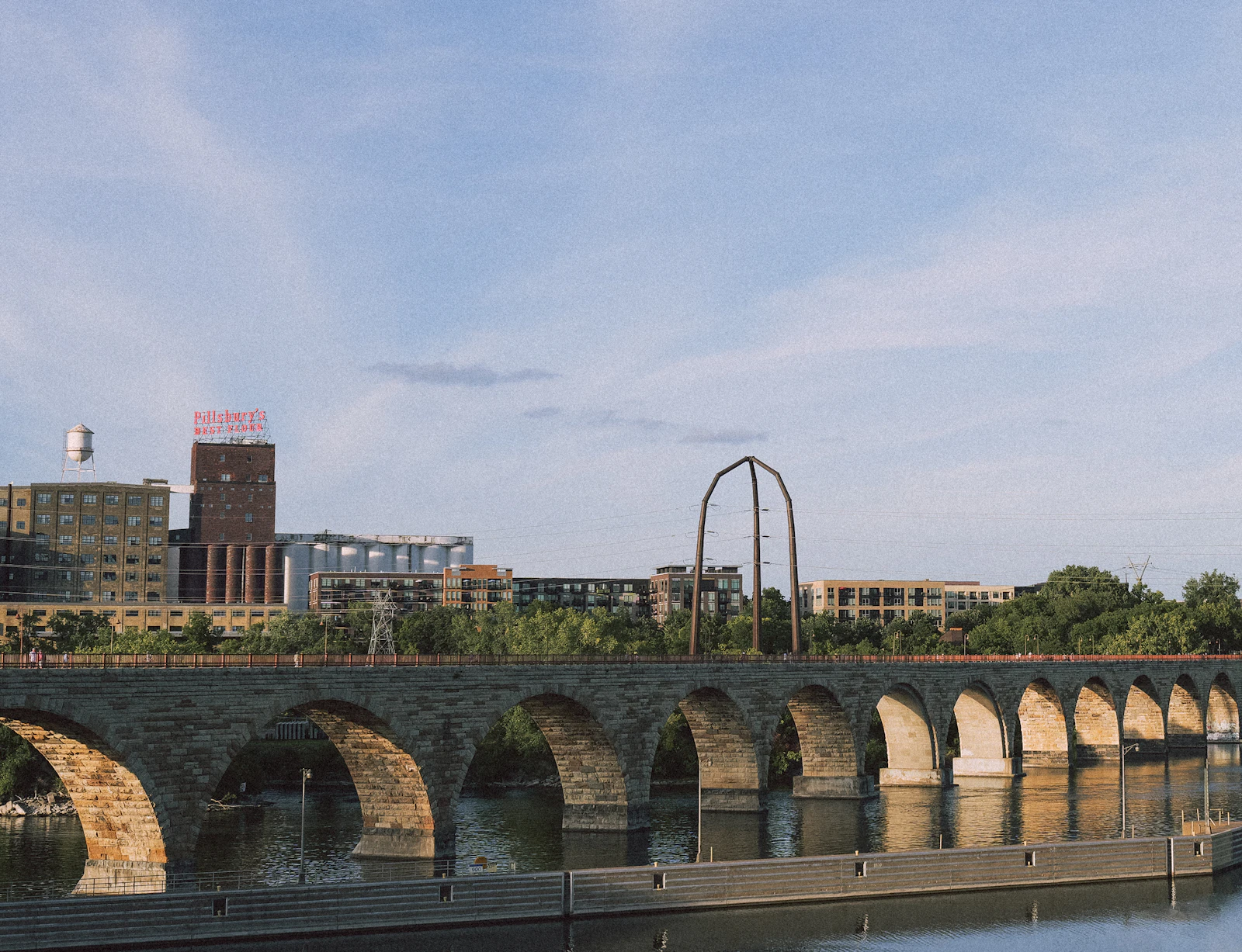 Sunset over the Mississippi River and Stone Arch Bridge in the Twin Cities