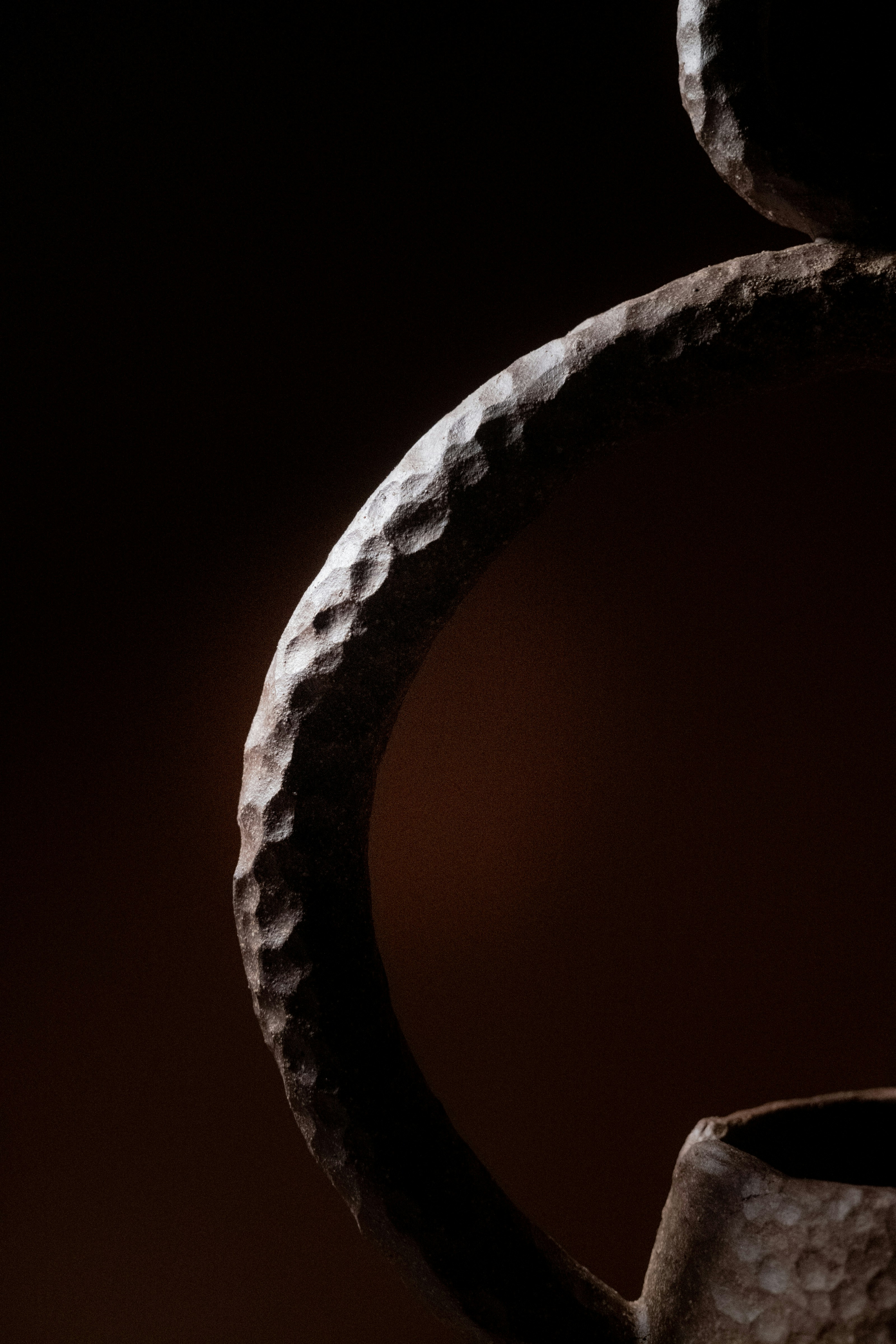 a close up of a metal object on a table