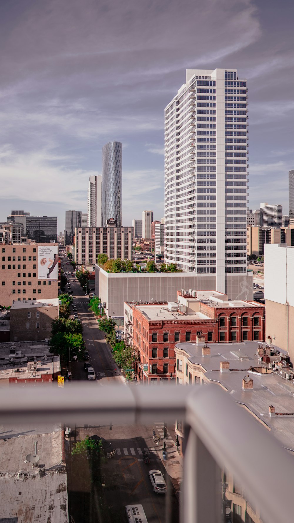 a view of a city from a high rise building