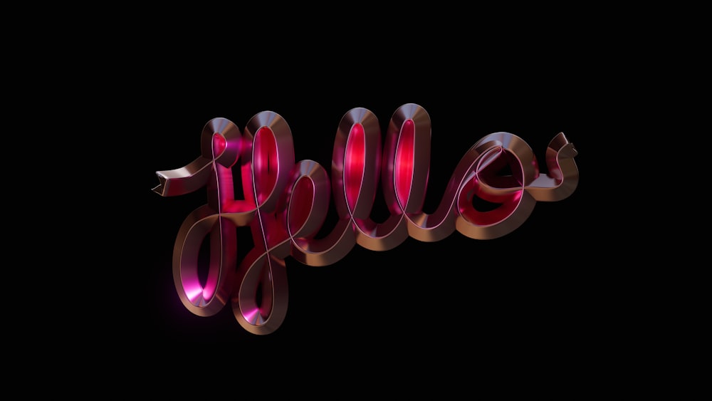 a 3d image of the word hello spelled in red