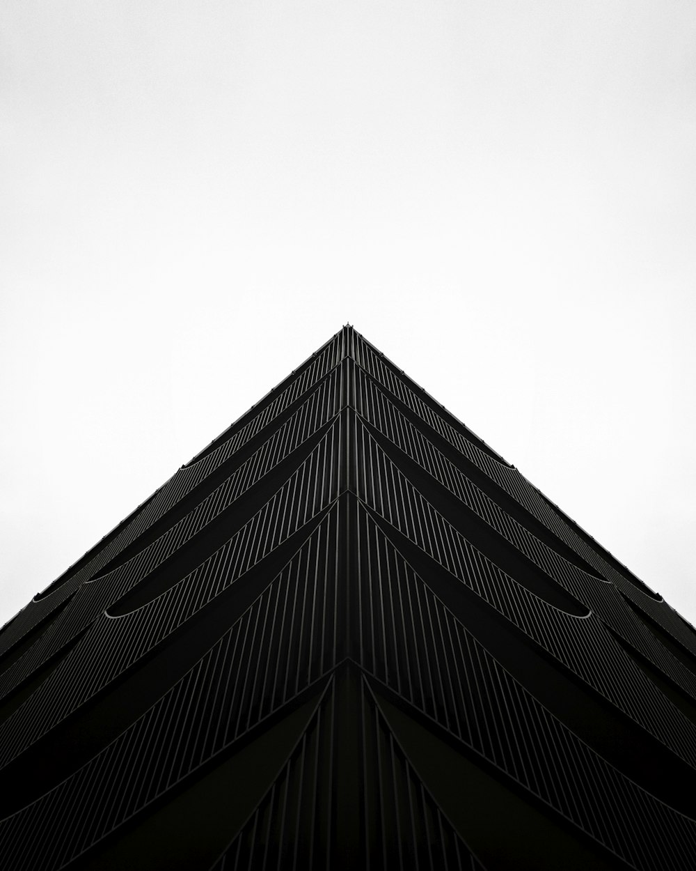 건물 꼭대기의 흑백 사진