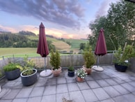 A welcoming outdoor terrace with stunning views of the landscape.