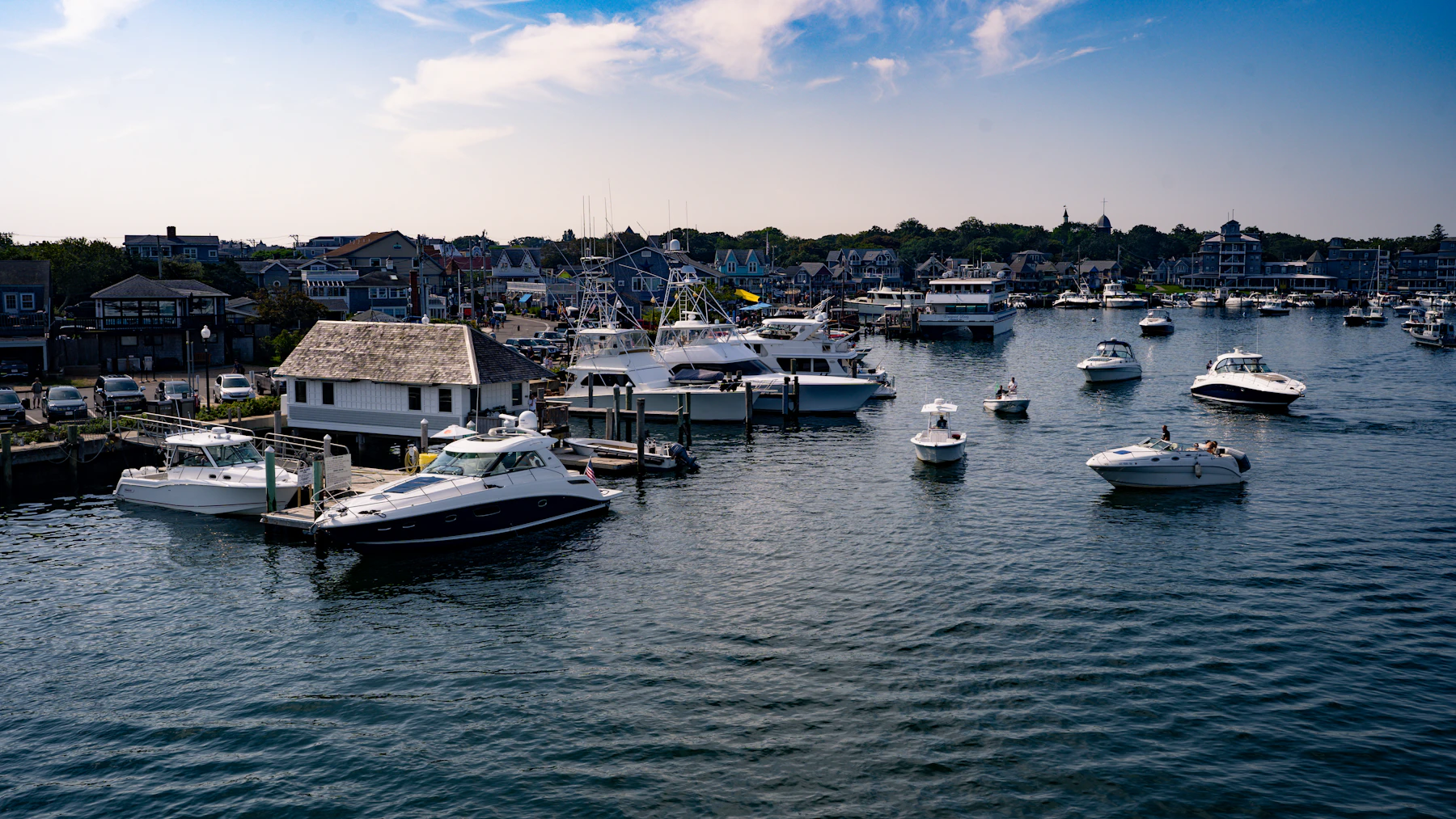 Martha’s Vineyard harbor with boats
