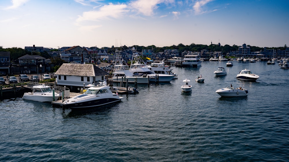 a harbor filled with lots of white boats