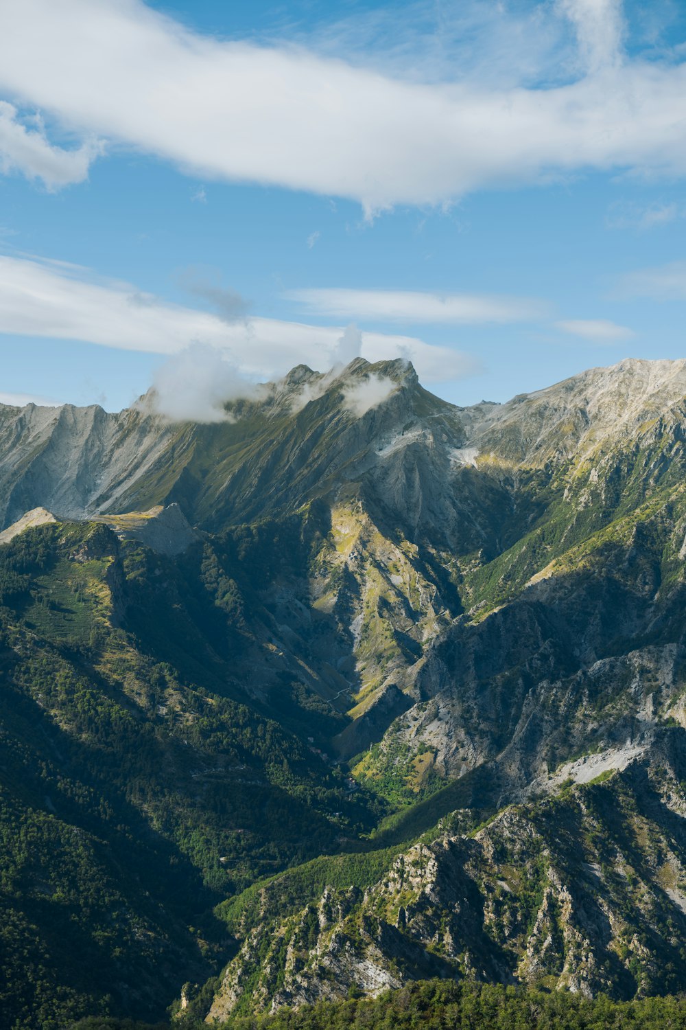 a view of a mountain range from a distance