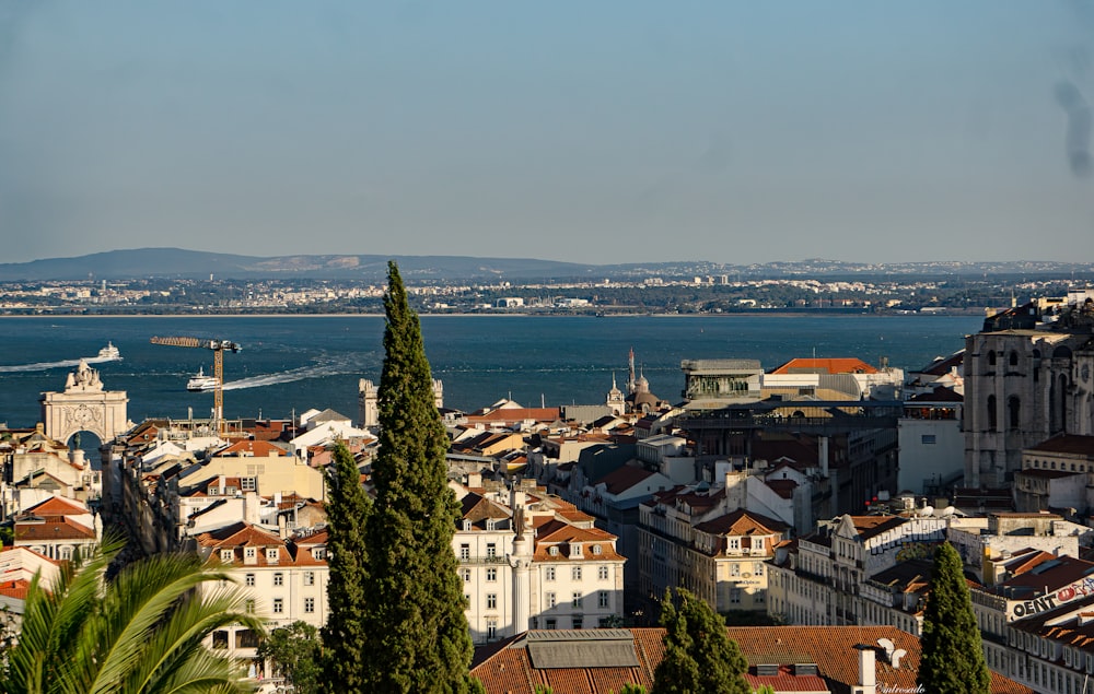 a view of a city and a body of water