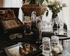 A collection of unique volumetric gifts arranged elegantly on a wooden table