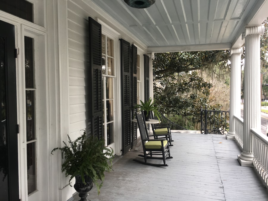 James Island piazza with rocking chairs and louvered shutters