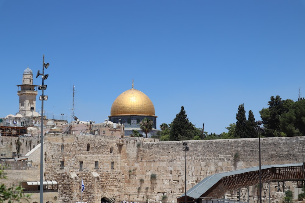 O Domo da Rocha na Cidade Velha de Jerusalém