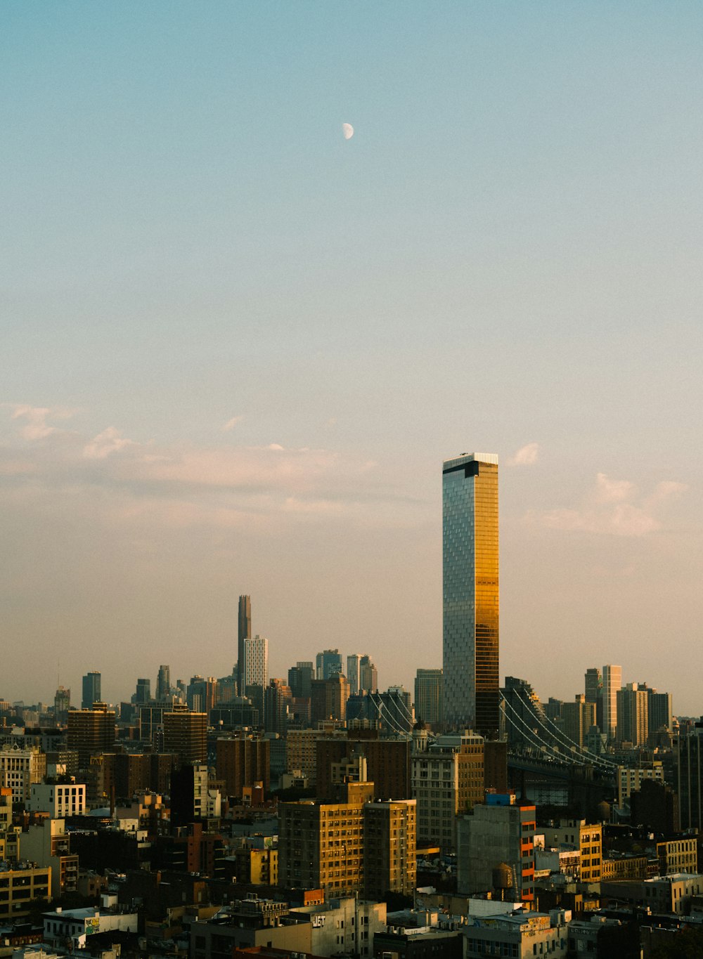 a view of a city with tall buildings