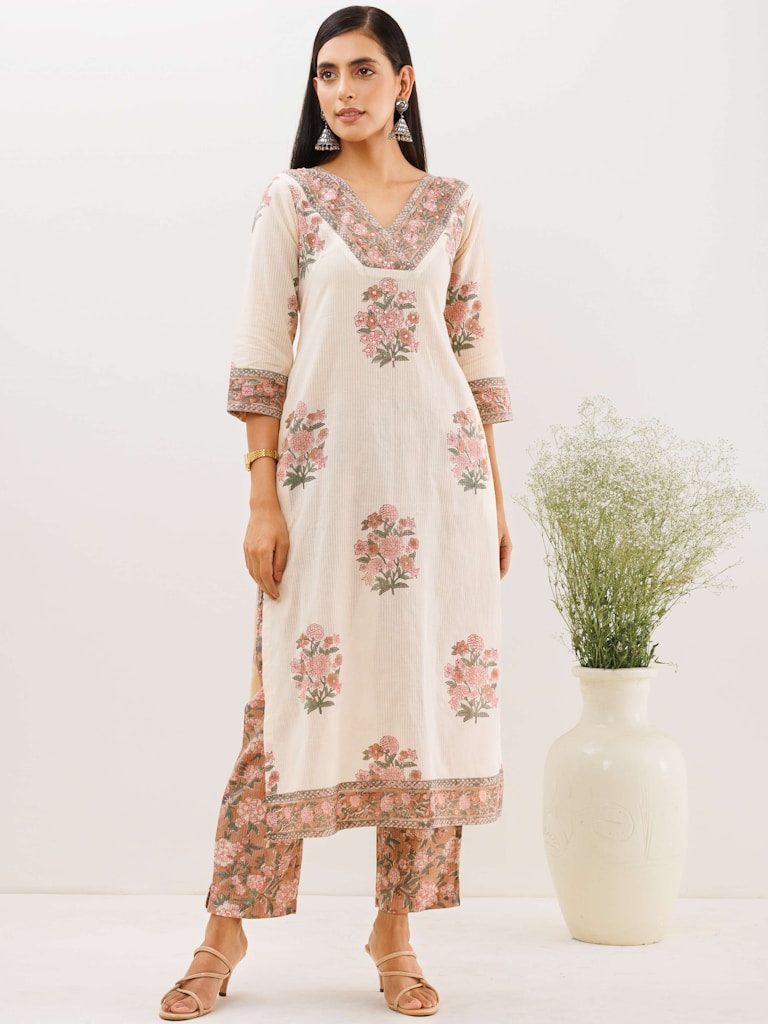 Ivory Embroidered Kurti