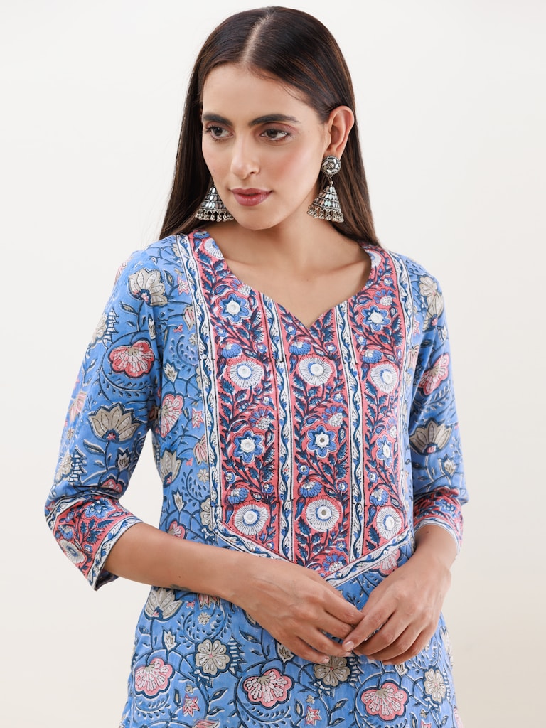 Embroidered Cotton Kurta