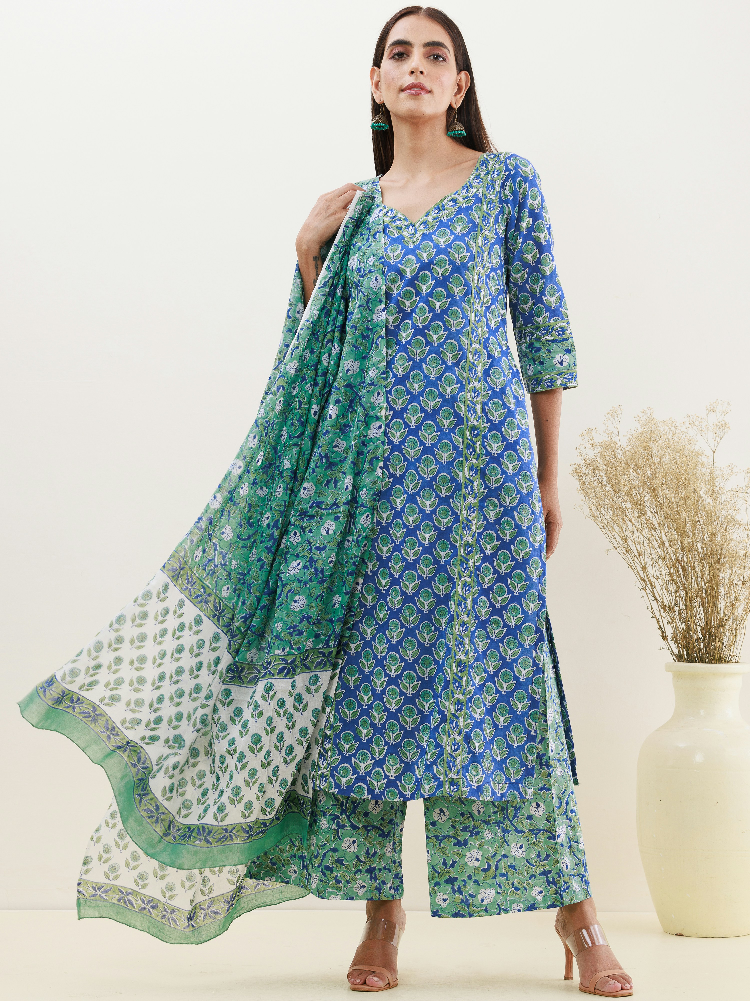 Handblock Cotton Kurta