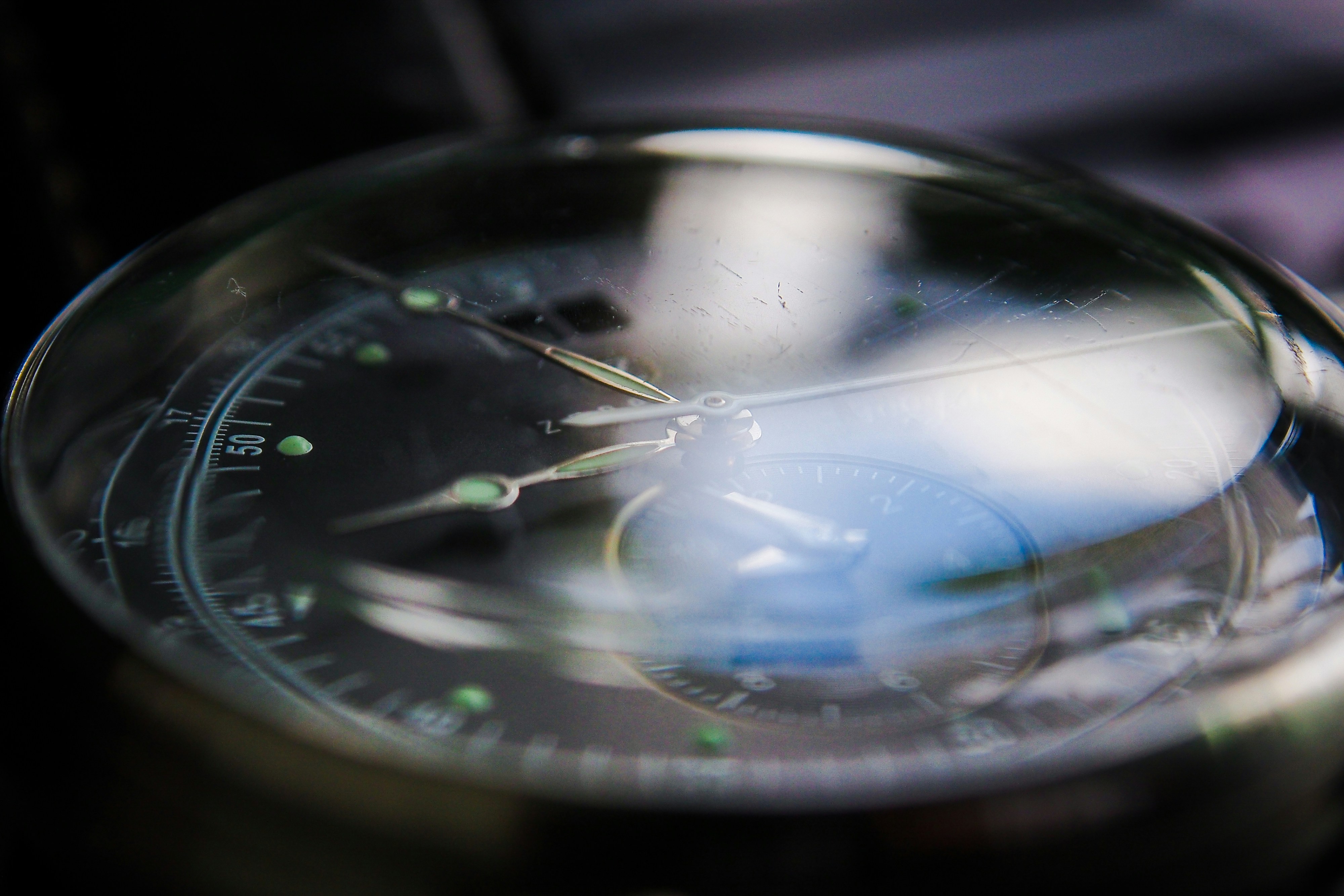 a close up of a stopwatch with a blurry background