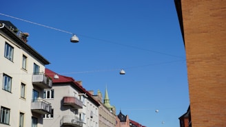 Charming street view of Budapest apartments with balconies