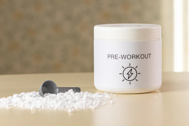 Vibrant pre-workout supplement mix swirling in water, ready to energize