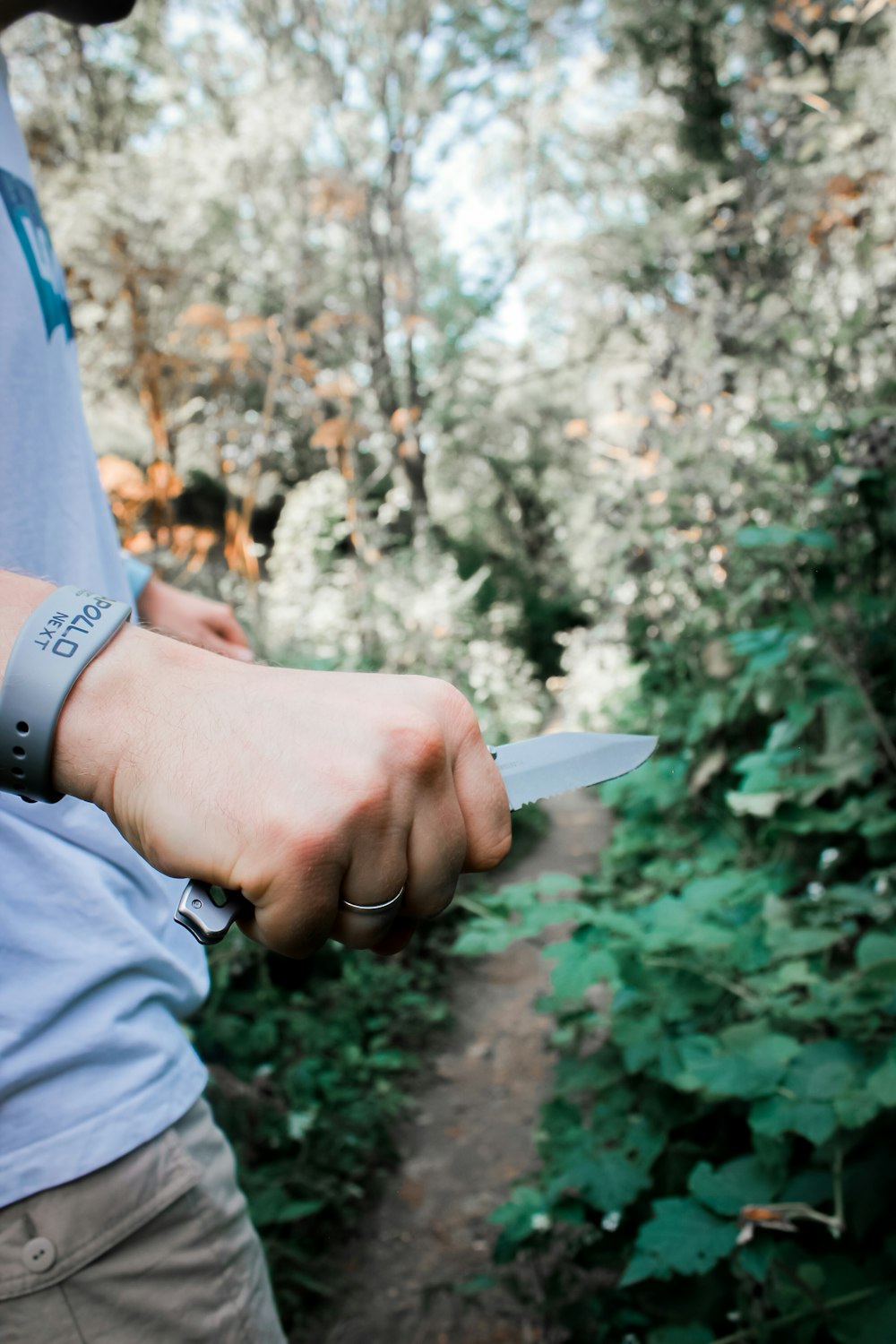 a man is holding a knife in his hand