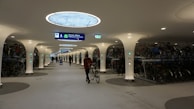 A spacious bike parking facility with ample space.