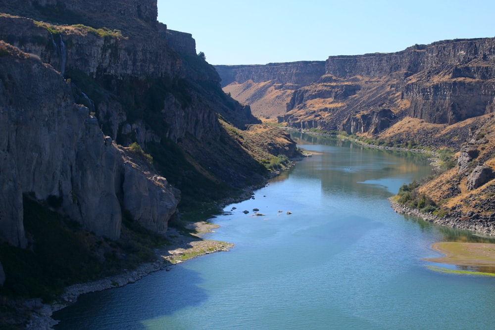 a large body of water surrounded by mountains