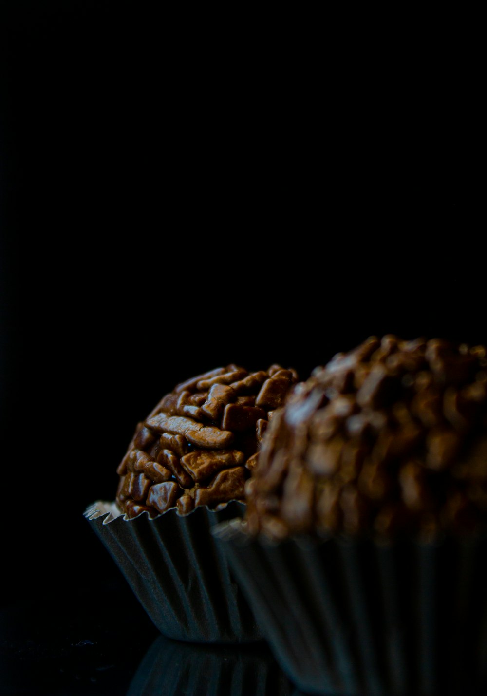 a close up of a muffin on a table