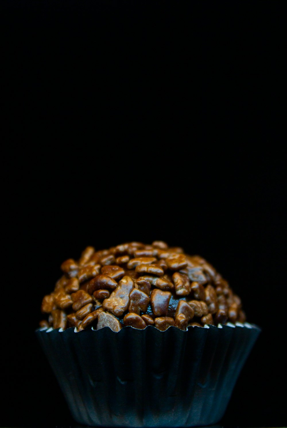 a muffin sitting on top of a table