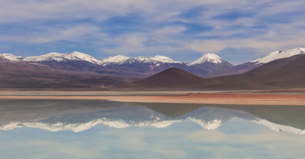 a large body of water surrounded by mountains