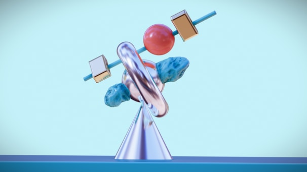 a colorful object is floating in the air
