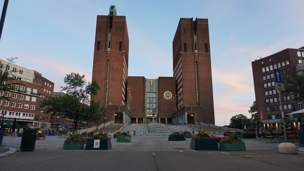 a large building with a clock on the front of it