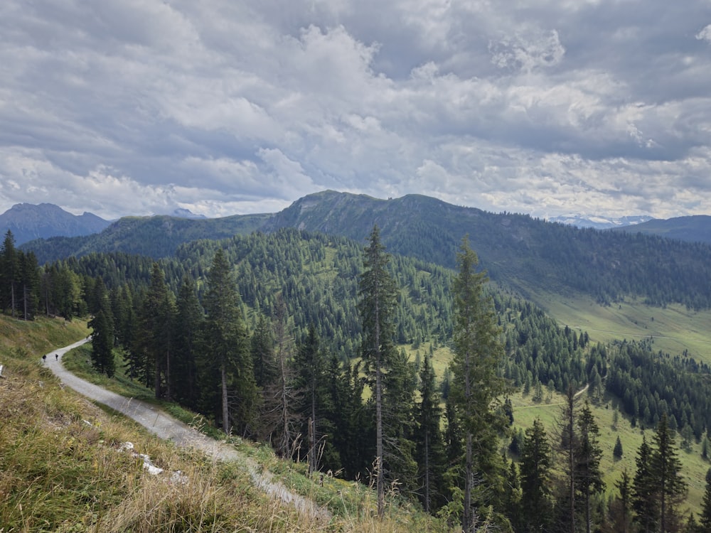 Una vista panorámica de una montaña con un camino sinuoso