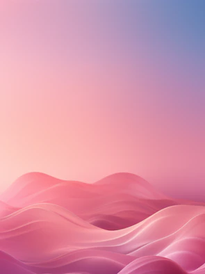 Ultra-realistic liquid pink waves gently moving with depth of field and soft shadows.