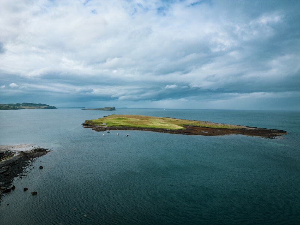 an island in the middle of a body of water