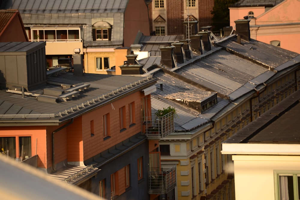 a view of a city with rooftops and buildings