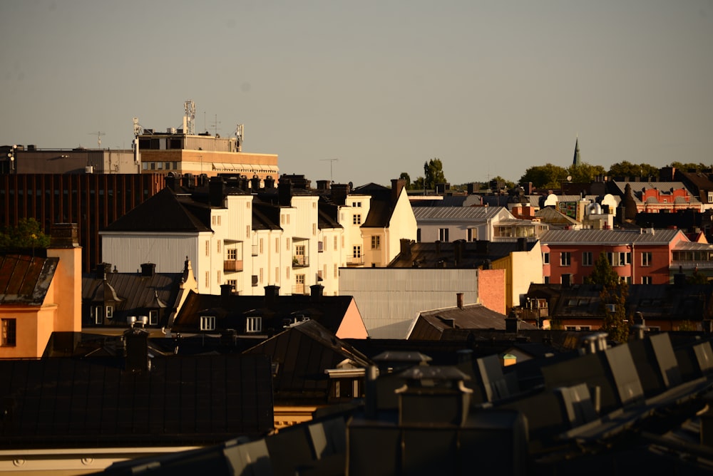 a view of a city from the roof of a building