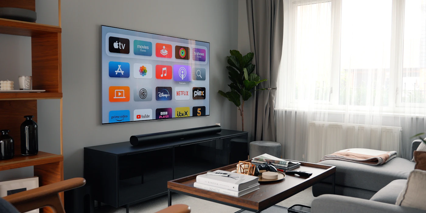 Close-up of a colorful TV screen