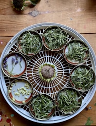 a bunch of plants that are in some pots