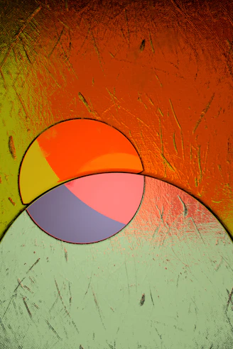 a painting of a circular object on a wall