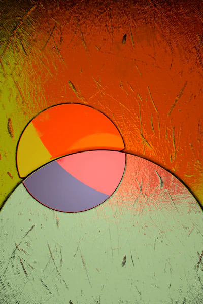 a painting of a circular object on a wall