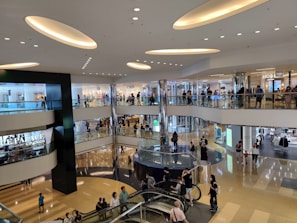 a mall filled with lots of people walking around