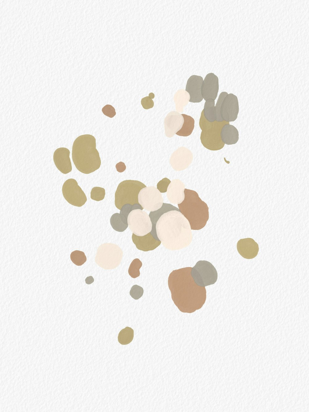 a white background with some brown and white circles