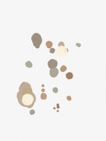 Abstract circular shapes interconnected on a neutral background.