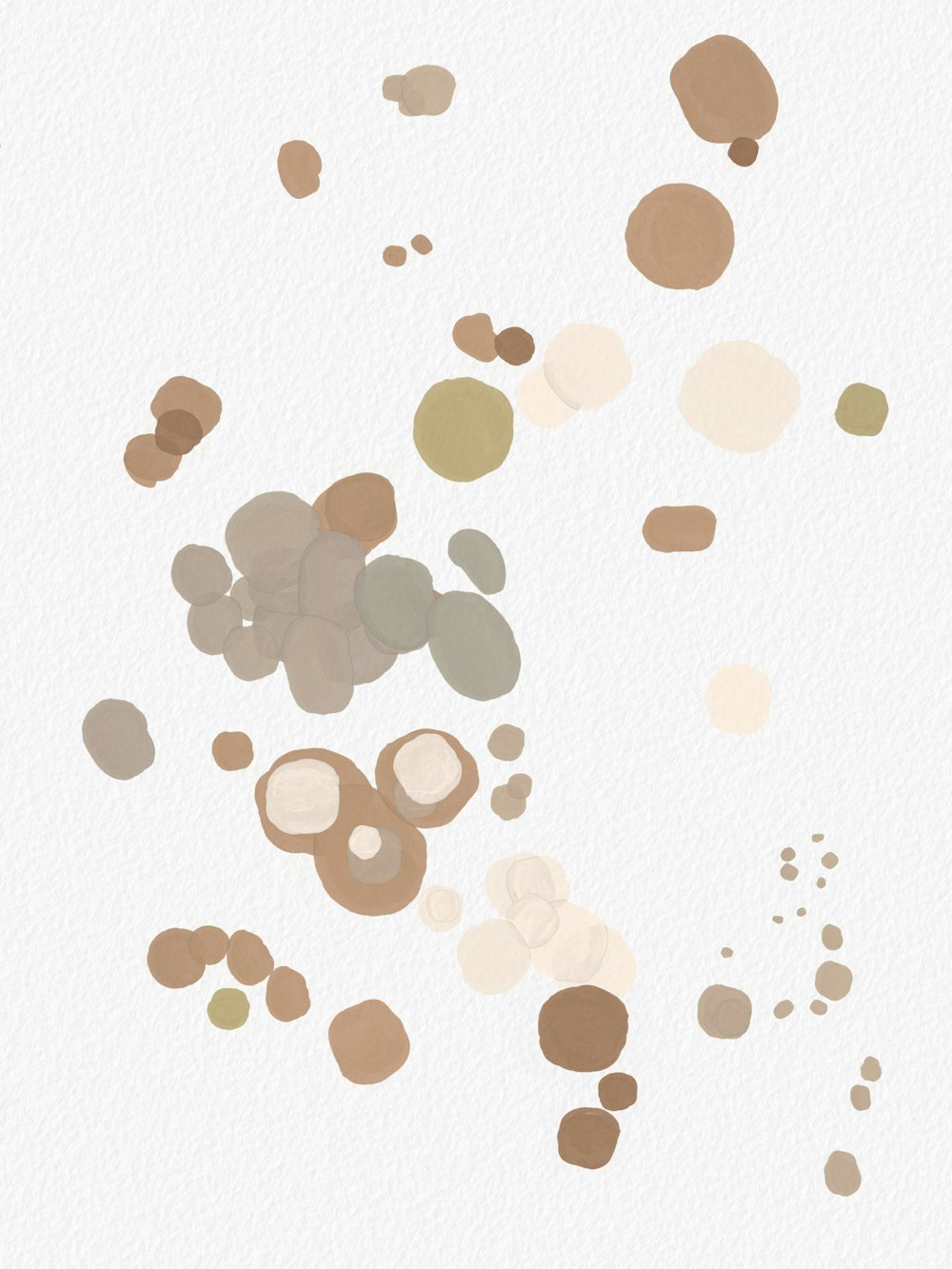 a white background with brown and beige circles