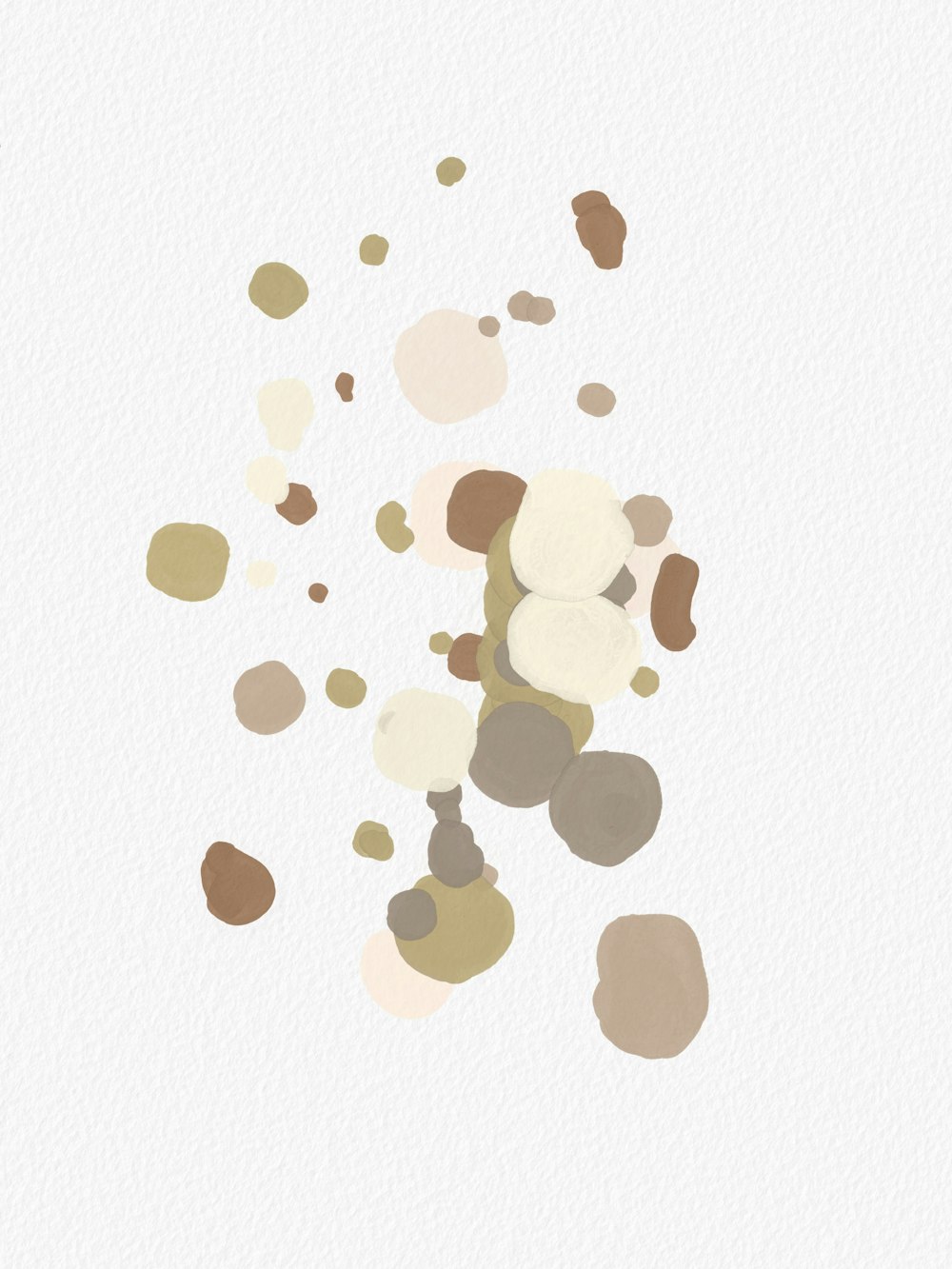 a white background with brown and white circles
