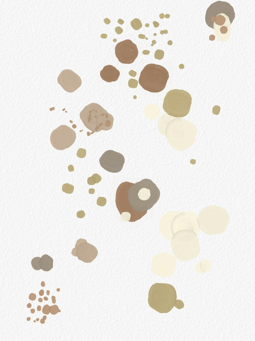 a white background with brown and beige circles