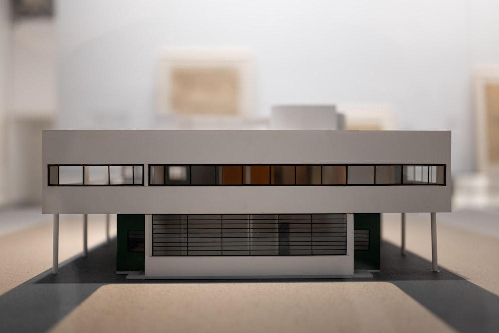 a model of a building with a lot of windows