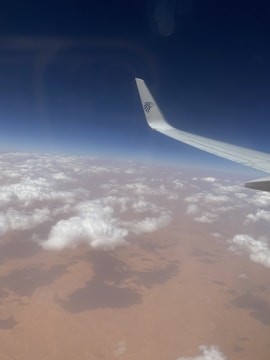 A serene aerial view of a flight path map on a digital device.